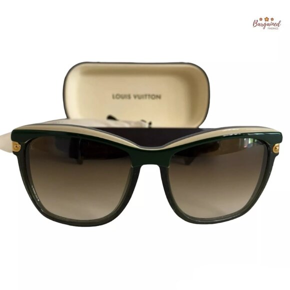 Authentic LOUIS VUITTON Green/Ivory Acetate Frame Ambrosia Sunglasses - Z0602W - Picture 1 of 13